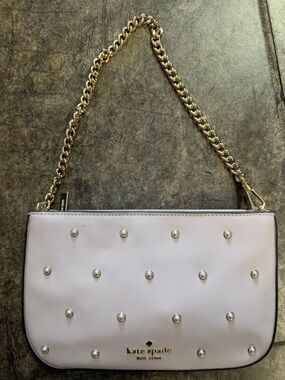 kate spade Pale Pink Pearl-Embellished Chain Shoulder Bag